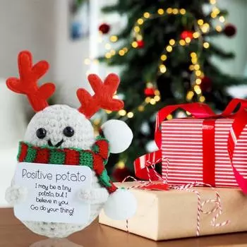 Эмоциональная поддержка Вязаная кукла для стола Кукла ручной работы крючком выражает эмоции Мягкая игрушка-комфорт для облегчения одиночества и сердечных жестов C