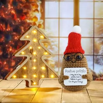 Эмоциональная поддержка Вязаная кукла для стола Кукла ручной работы крючком выражает эмоции