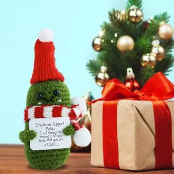 Эмоциональная поддержка Вязаная кукла для стола Кукла ручной работы крючком выражает эмоции Мягкая игрушка-комфорт для облегчения одиночества и сердечных жестов