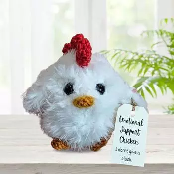 Эмоциональная поддержка, вязаная крючком кукла-цыпленок для поощрения, мягкая игрушка для снятия стресса, вязаная игрушка, красочный декор для дома Chick
