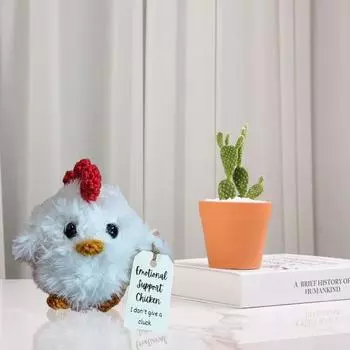 Эмоциональная поддержка, вязаная крючком кукла-цыпленок для поощрения, мягкая игрушка для снятия стресса, вязаная игрушка, красочный декор для дома Chick