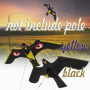 Эмуляция воздушного змея Flying Hawk отпугиватель птиц Drive Bird Kite репеллент от птиц для сада Black-1.2m