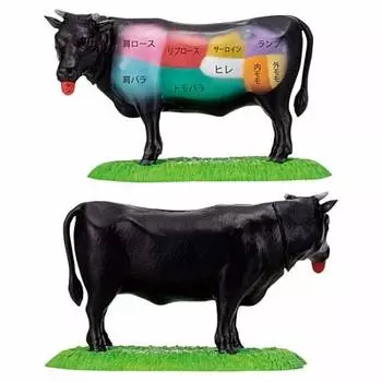 Энциклопедия Nakamami Marumi, фигурка съедобного животного, издание Beef Gacha Gacha, капсульная игрушка для детей [2. Корова] (Отдельный предмет)