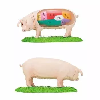 Энциклопедия Накамами Маруми, фигурка съедобного животного, издание Gacha Gacha, капсульная игрушка, детская [4. Свинья] (Отдельный предмет)