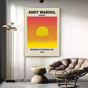 Энди Уорхол закат живопись минималистский поп стены книги по искусству печать на холсте плакат музей модная картина для гостиной домашний декор Cuadros 21x30cm No Framed