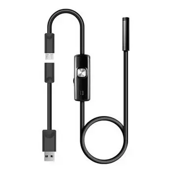 Эндоскоп с камерой, длина 7,0 мм, длина 1 м, водонепроницаемый USB-порт 720P