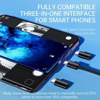 Эндоскопическая инспекционная камера для iOS Android Мини-инспекционная камера с двумя объективами Водонепроницаемый трубопроводный бороскоп 1M розового золота