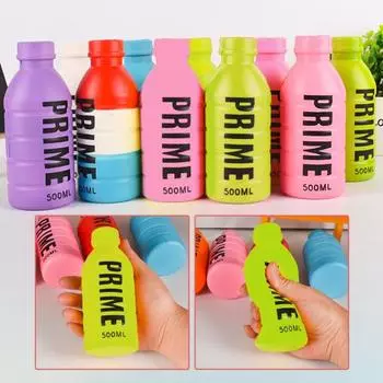 Энергетический напиток, гибкая игрушка для снятия стресса, бутылка с медленным отскоком, забавная бутылка для напитков с минеральной водой, сжимаемая Непоседа красный/синий