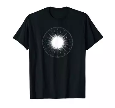 Энергетический шар с длинным лучом и ослепительным светом. Футболка чёрный