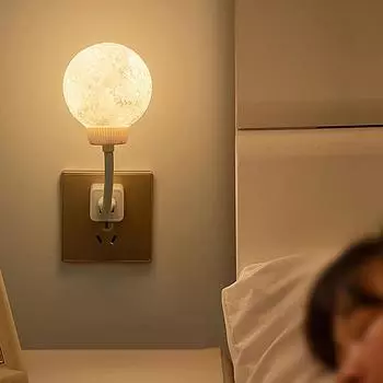 Энергосберегающая лампа USB Plug-In Moon Shaped Night Light с голосовым управлением 3 режима освещения вращающийся свет для дома спальня 25*7cm