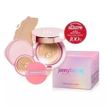 Jenny House New Ultra Fit Serum Cushion Original 12 г + сменный блок 12 г + пуховка 1 шт., нет. 23, 1 комплект