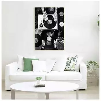 Энтузиасты виниловых пластинок, настенная живопись, холст, живопись, скандинавские постеры и печать в стиле ретро 21cm30cm NoFrame