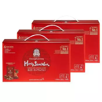 Jeonggwanjang HongSamWon Costco Red Ginseng Won 6 Year Root Ginseng Supplement Korean Ginseng Red Ginseng Ginseng Energy Drink Pouch x 30 Packets x Set