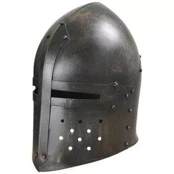 Эпический шлем XIV века «Темная Сахарная Голова» — сталь 18-го калибра для реконструкции LARP