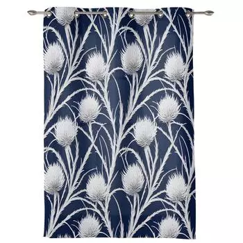 Эпифиллум Текстурная оконная занавеска для гостиной, роскошная занавеска с балдахином для спальни, дома, кухни, Декор, занавеска 135W x 60H(cm) x1