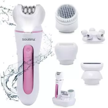 Эпилятор беспроводной для удаления волос на лице для женщин и мужчин, Устройство для удаления волос, Бритва и триммер, Аккумуляторный, Влажный и сухой,