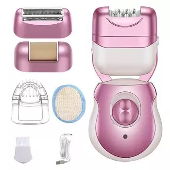 Эпилятор для женщин Эпилятор для удаления волос 2 в 1 для женщин Беспроводной женский электрический эпилятор с направляющей расческой красный