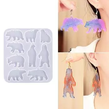 Эпоксидная форма для сережек, привлекательная форма для сережек с животными, индивидуальные силиконовые формы для ушных подвесок для энтузиастов рукоделия 2