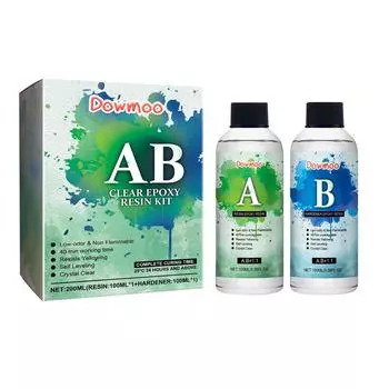Эпоксидная смола, кристально чистая эпоксидная смола, не желтеющая и не образующая пузырьков, самовыравнивающаяся, легкая смесь 1:1. Литье и покрытие для изготовления ювелирных изделий своими руками из художественной смолы One Size