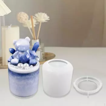 Эпоксидная смола, литье под давлением, банка «сделай сам» с крышкой, модель контейнера для хранения ювелирных изделий Style A