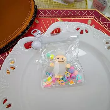 Эрчуан Плюшевый Мини Флокированный Подвеска Лабубу Рубль Винил Милый Зернистый Малыш Ходячая Сумка Мобильная Подвеска Милый Брелок Подарок белый