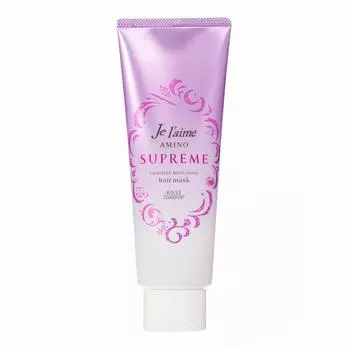 Jereme KOSE Amino Supreme Hair Mask Увлажняющая, блестящая, восстанавливающая, мягкая, с эффектом термоповреждения, с ароматом розы и жасмина, 230 г (Кашемировый глянец) (х 1)