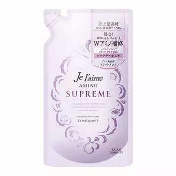 Jereme KOSE Amino Supreme Treatment Moist Refill Shine Heat Damage Repair Soft Hair Rose Jasmine Refill 350 мл (Кашемировый глянец) (х 1)