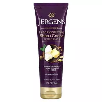 Jergens, Глубокое кондиционирование, смесь масла ши и масла какао, 8,5 жидких унций (250 мл)
