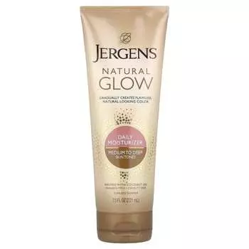 Jergens, Natural Glow, ежедневный увлажняющий крем, для средних и темных тонов кожи, 7,5 жидких унций (221 мл)