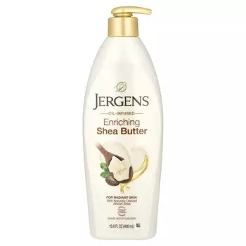 Jergens, Обогащенный увлажняющий крем с маслом ши, с маслом, 16,8 жидких унций (496 мл)