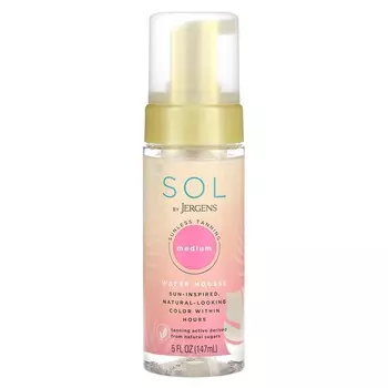 Jergens, Sol, водный мусс для загара без солнца, средний, 5 жидких унций (147 мл)