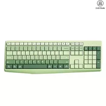 Эргономичная беспроводная клавиатура Plug and Play 2.4G, полноразмерная, 106 клавиш, беспроводная клавиатура с низким профилем для ПК/настольного компьютера/ноутбука зелёный