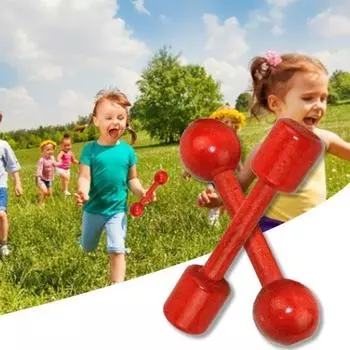 Эргономичная гантель для малышей с круглой квадратной головкой, компактная детская силовая тренировка, деревянная Square