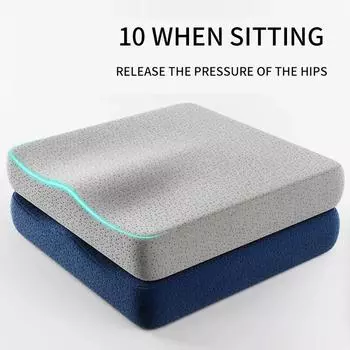 Эргономичная хлопковая офисная подушка с эффектом памяти, подушка для геморроя, подушка для стула, артефакт для сидения, подушка для ягодиц синий