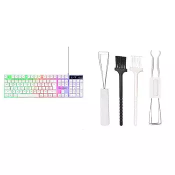 # Эргономичная клавиатура 1,5 м кабель игровая клавиатура для компьютера ноутбука (белый)