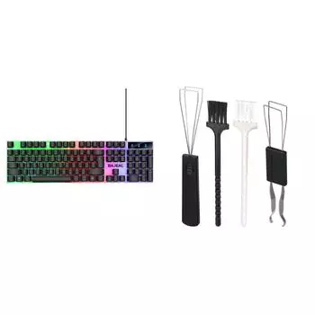 Эргономичная клавиатура 1,5 м кабель игровая клавиатура для компьютера ноутбука (черный) /
