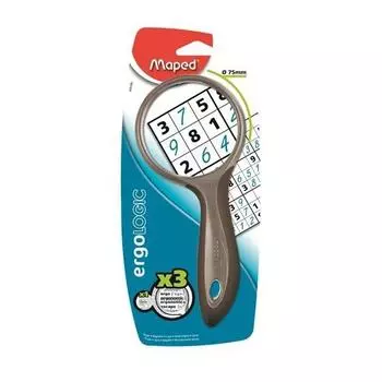 Эргономичная лупа Maped, 75 мм, 3-кратное увеличение, прозрачная