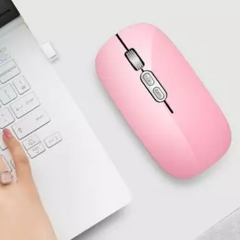 Эргономичная оптическая игровая мышь, совместимая с беспроводной зарядкой Bluetooth, для телефона и компьютера чёрный