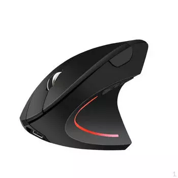 Эргономичная оптическая мышь вертикальная беспроводная 5 кнопок 4 регулируемых DPI компьютер офис Black Right Handed