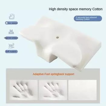 Эргономичная ортопедическая поддержка шеи, подушка для шеи, съемный чехол, подушка для глубокого сна из пены с эффектом памяти для облегчения боли в шее чёрный