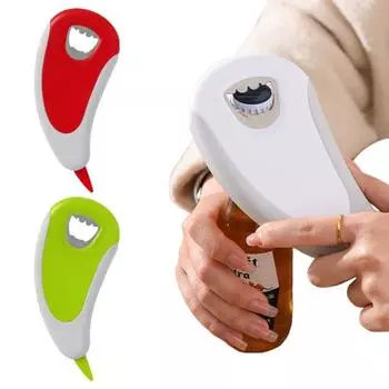 Эргономичная открывалка для консервных банок Легкая открывалка для бутылок Прочные ручки Открывалка для пивных крышек Магнитная открывалка для банок для хранения Кухонный помощник для слабых рук при артрите красный