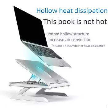 Эргономичная подставка для компьютера, стол для ноутбука с держателем для телефона, устойчивая, складная, 9 градусов, регулируемый угол наклона до белый