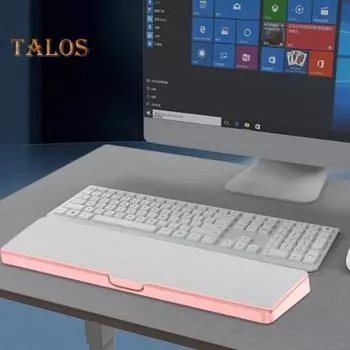 Эргономичная подставка для рук с отделениями для клавиатуры, нескользящая конструкция, многоцелевой настольный ящик для хранения, поддержка запястья клавиатуры чёрный