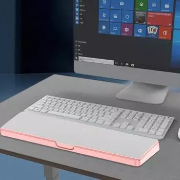 Эргономичная подставка для рук с отсеками для клавиатуры, нескользящая конструкция, многоцелевой настольный ящик для хранения чёрный