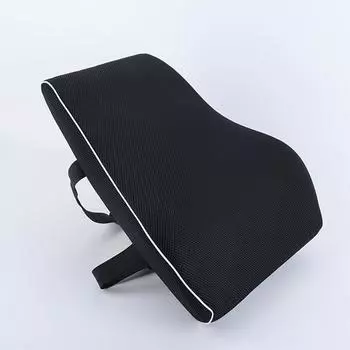 Эргономичная подушка для поддержки поясницы, мягкая подушка для сиденья автомобиля, подушка для спины из хлопка с эффектом памяти, инвалидная коляска чёрный