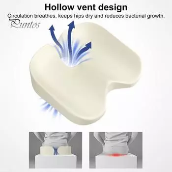 Эргономичная подушка для ягодиц, облегчение боли в спине и бедрах, поддержка сиденья, поддержка копчика, коррекция осанки, поддержка пены с эффектом памяти, медленный отскок, офис, автомобиль и путешествия серый