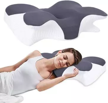 Эргономичная подушка для шеи для сна Подушка для кровати с эффектом памяти Подушка для сна на боку от боли в шее Подушка для шеи для облегчения боли в шее синий