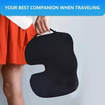 Эргономичная подушка из хлопка с эффектом памяти для офиса, подушка от геморроя, подушка для стула, сидячий артефакт, студенческая подушка для задницы чёрный