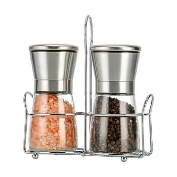 Эргономичная регулируемая керамическая мельница для перца и морской соли из нержавеющей стали, портативная мельница для специй для кемпинга, барбекю, домашнего использования на кухне