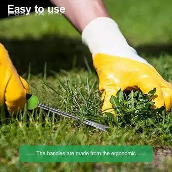 Эргономичная ручка, инструмент для удаления сорняков из нержавеющей стали, V-образная головка, устройство для прополки, садовый ручной инструмент для прополки, садовый подарок зелёный